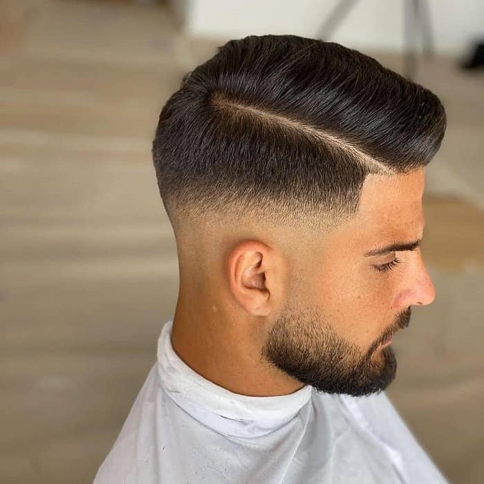 Medium Fade with Side Part