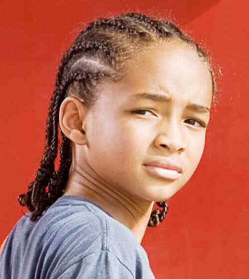 Image of Jaden Smith cornrow braids hair.