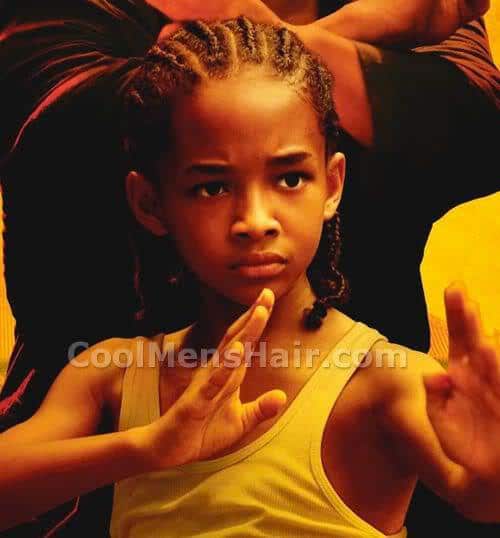 Photo of Jaden Smith cornrows hairstyle in The Karate Kid.