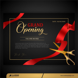 Grand Opening Luxury Invitation Premium Vector