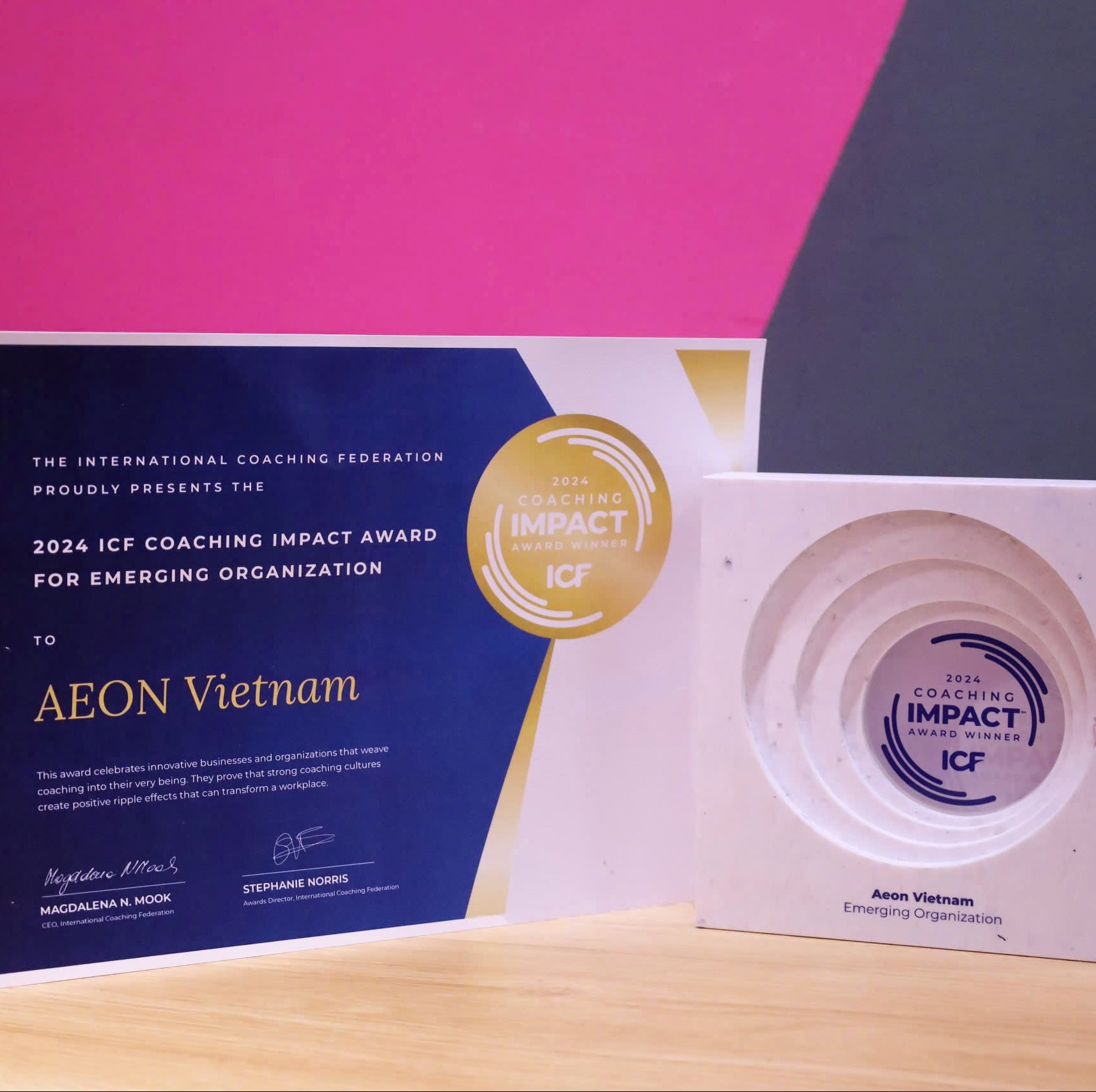 AEON VIỆT NAM NHẬN GIẢI THƯỞNG TỪ LIÊN ĐOÀN KHAI VẤN QUỐC TẾ