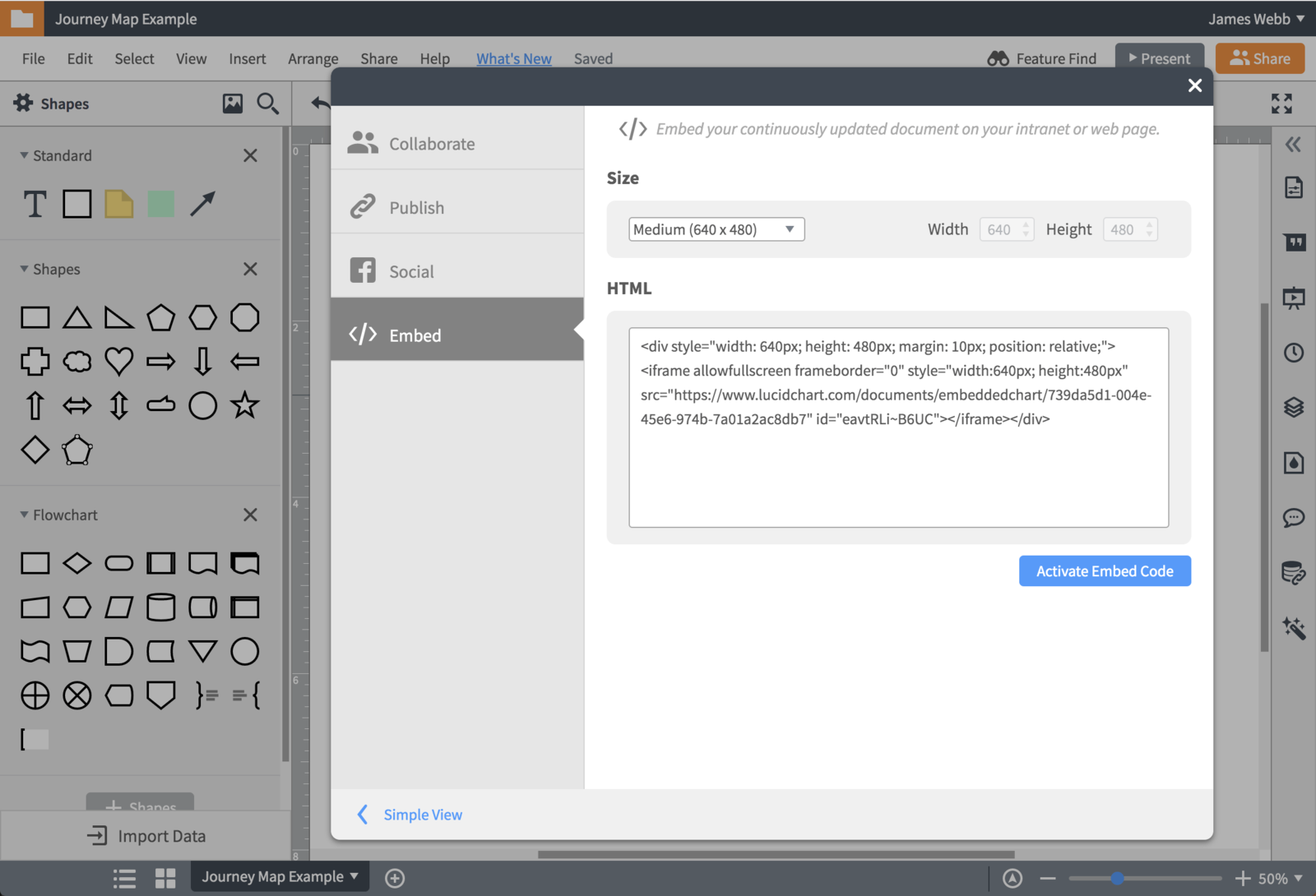 Share, publish, and implement your customer journey map