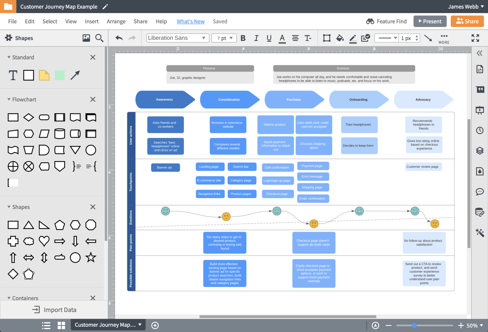 Create in-depth diagrams that capture the customer experience