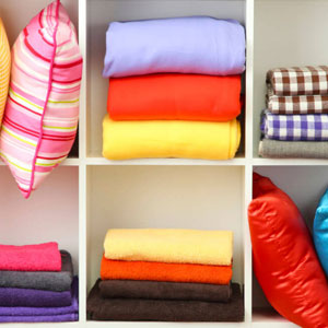 towels and cushions 