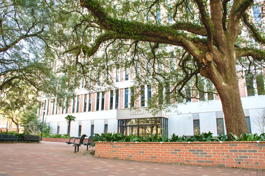 Bellamy Building Legacy Walk Entrance on a beautiful Spring day