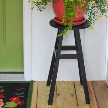 Refurbished wooden stool square