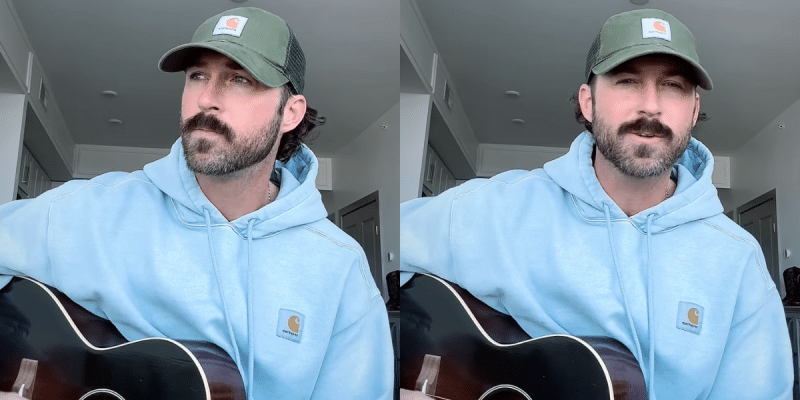 Riley Green sings his new song at home