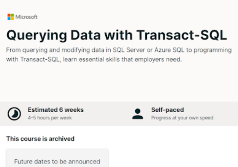 Querying Data with Transact-SQL