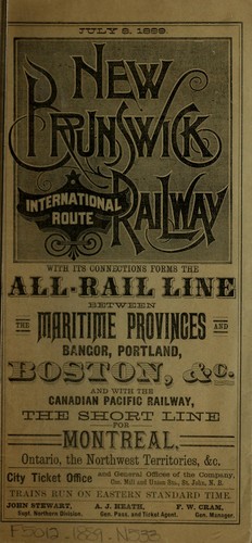 New Brunswick railway international route with all its connections ...