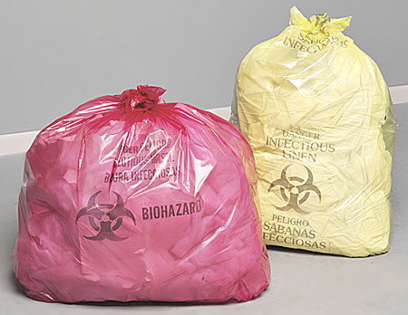 Pink And Yellow Biomedical Waste Collection Bags