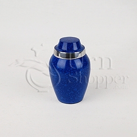 Blue Cobalt Alloy Brass Token Cremation Urn