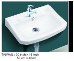 Square Ceramic Wash Basin Installation Type: Wall Mounted