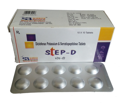 Diclofenac Potassium 50 Mg + Serratiopeptidase 10 Mg Tablet Age Group: Adult