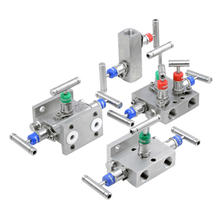 5 Way Valve Manifolds - Color: Silver