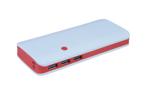 Power Bank - Plastic Body, Android Compatibility | Red & White Design