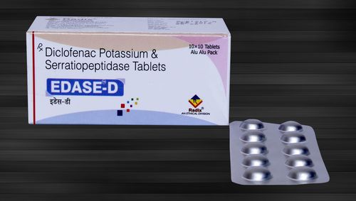 Diclofenac Potassium 50 Mg And Serratiopeptidase 10 Mg Tablets Application: Analgesic