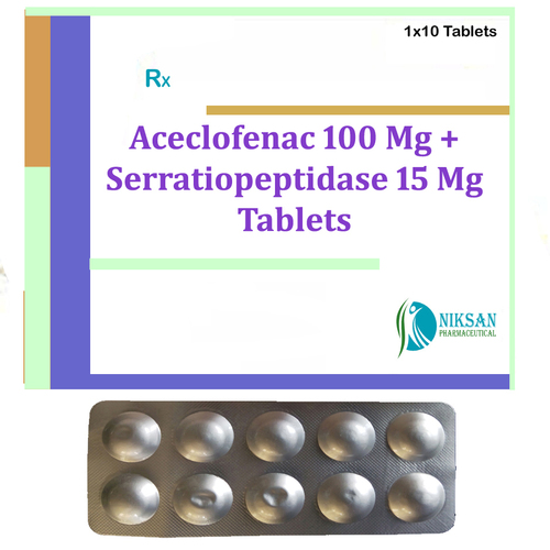 Aceclofenac 100 Mg Serratiopeptidase 15 Mg Tablets Age Group: Suitable For All Ages