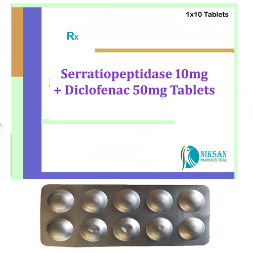 Serratiopeptidase 10Mg Diclofenac 50Mg Tablets General Medicines