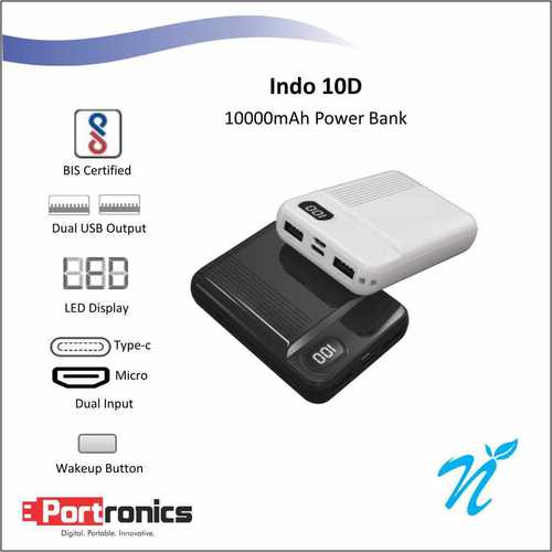 Portronics Power Bank Indo 10D Black