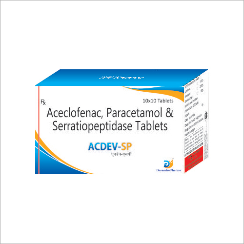 Aceclofenac Paracetamol And Serratiopeptidase Tablets General Medicines