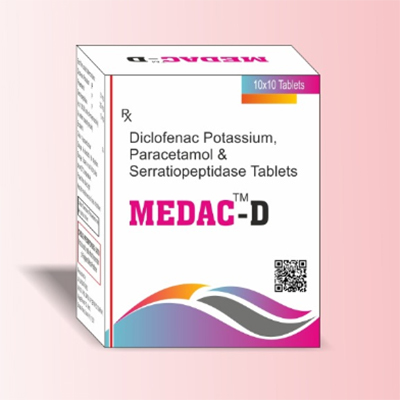 DICLOFENAC POTASSIUM AND PARACETAMOL AND SERRATIOPEPTIDASE TABLETS