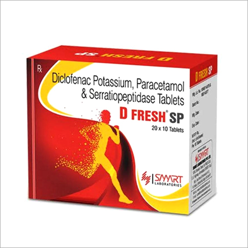 Diclofenac Potassium, Paracetamol And Serratiopeptidase Tablets General Medicines