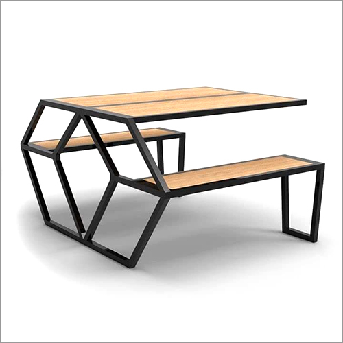 Iron Designer Wooden And Metal Canteen Furniture