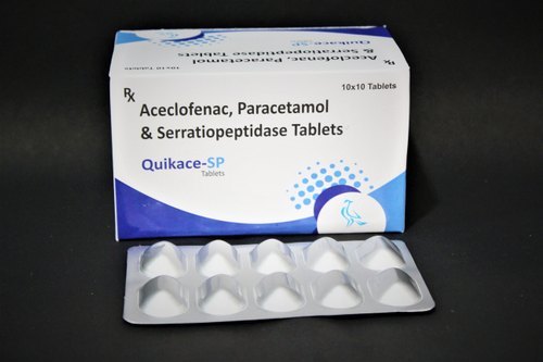 Aceclofenac And Paracetamol And Serratiopeptidase Tablets As Directed By Physician.