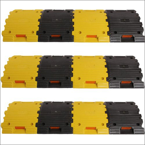 PVC Speed Breaker - 350MM x 250MM x 50MM | Black & Yellow, Industrial & Commercial Use, 1 Year Warranty, Manual Function