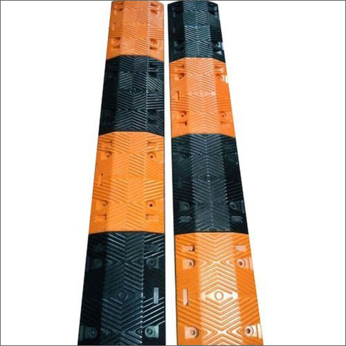 Yellow-Black Road Safety Plastic Speed Bump