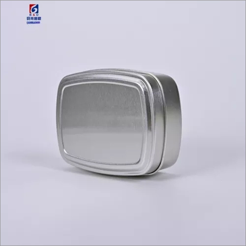 Silver 100 Ml Square Aluminum Candy Jar