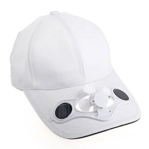 White Solar Fan Cap