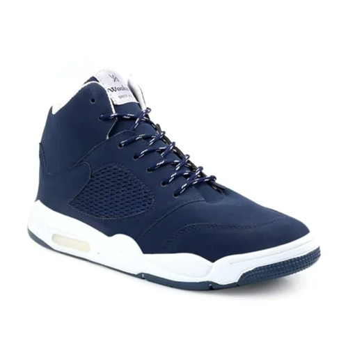 Blue Mens Synthetic Leather Lace Sneakers Shoe