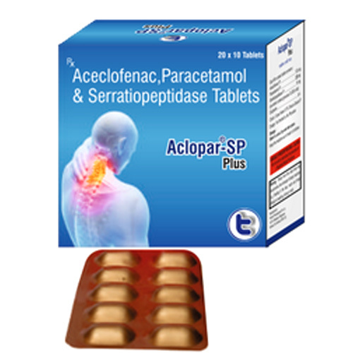 Aceclofenac Paracetamol And Serratiopeptidase Tablets General Medicines