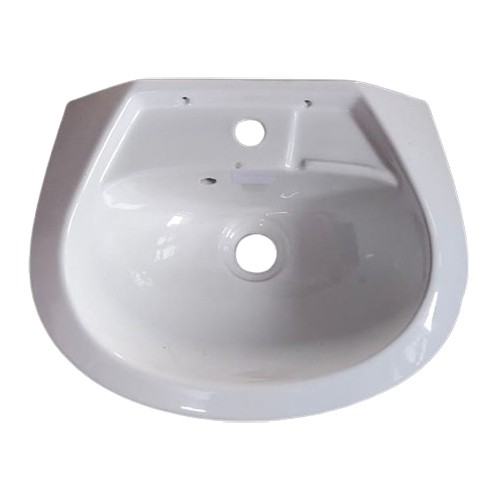 Wall Mounted Ceramic Wash Basin - Color: White