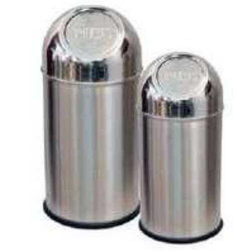 Stainless Steels Pushcan Bins 202 - Color: Silver