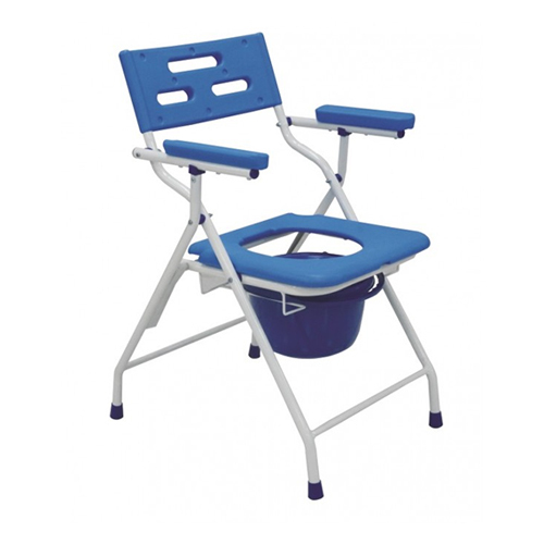 Kw 799 Folding Commode Chair - Color: White And Blue