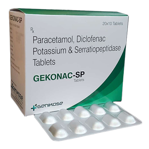 Paracetamol Diclofenac Potassium And Serrtiopeptidase Tablets - Drug Type: General Medicines