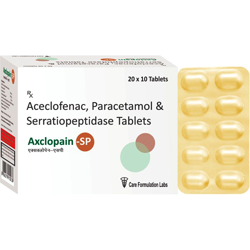 Axclopain-Sp Aceclofenac Paracetamol And Serratiopeptidase Tablets - Drug Type: General Medicines