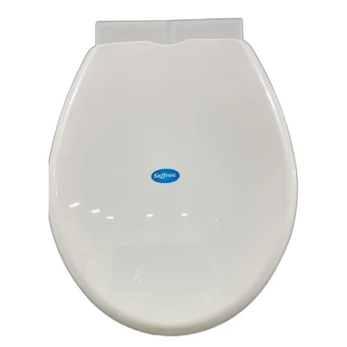 Oval Plastic Toilet Seat Cover - High Quality, Glossy White Finish | Durable Plastic Material, Elegant Design