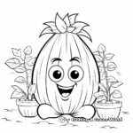 Children's Easy Garden Vegetable Coloring Pages 2