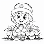 Children's Easy Garden Vegetable Coloring Pages 4