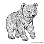 Artistic Abstract Bear Coloring Pages 1