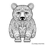 Artistic Abstract Bear Coloring Pages 2