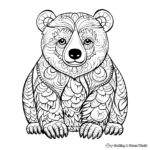 Artistic Abstract Bear Coloring Pages 3