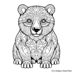 Artistic Abstract Bear Coloring Pages 4