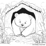 Bear Hibernation Scene Coloring Pages 3