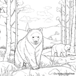 Dramatic Scene: Bears in the Wild Coloring Pages 3