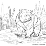 Grizzly Bear Fishing Coloring Pages 1