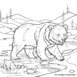 Grizzly Bear Fishing Coloring Pages 2